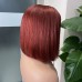 2x6 Reddish Brown Colored Straight BOB Lace Closure Virgin Human Hair Wig